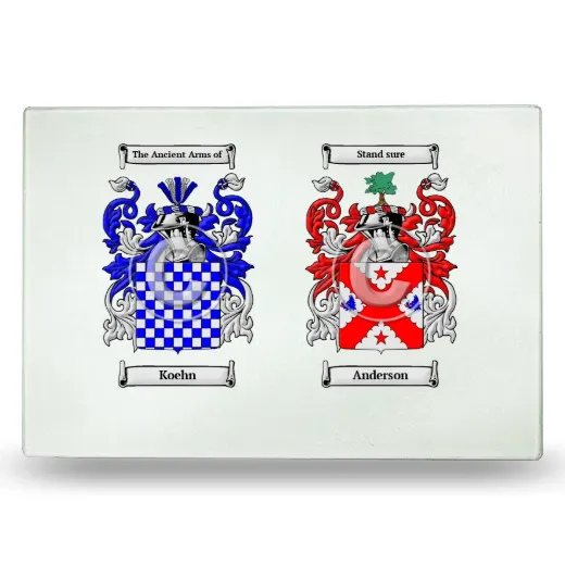 Double Coat of Arms Glass Cutting Board
