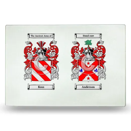 Double Coat of Arms Glass Cutting Board