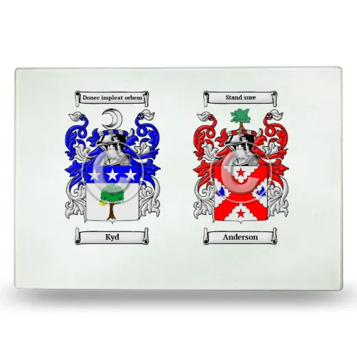Double Coat of Arms Glass Cutting Board