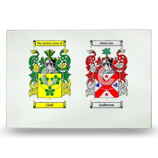 Double Coat of Arms Glass Cutting Board