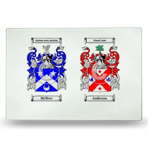 Double Coat of Arms Glass Cutting Board