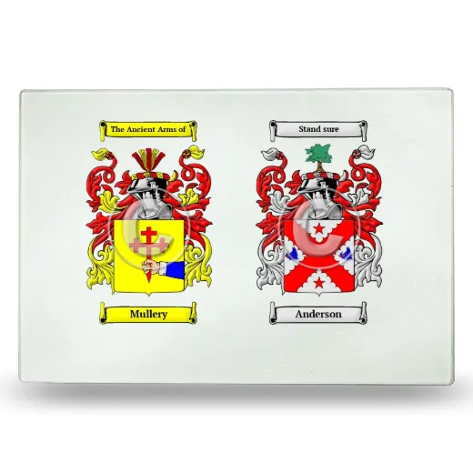 Double Coat of Arms Glass Cutting Board