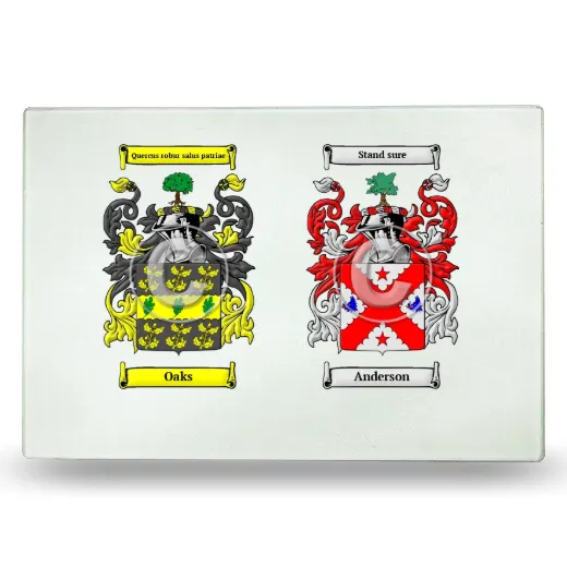 Double Coat of Arms Glass Cutting Board