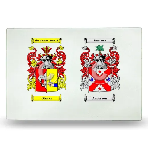 Double Coat of Arms Glass Cutting Board