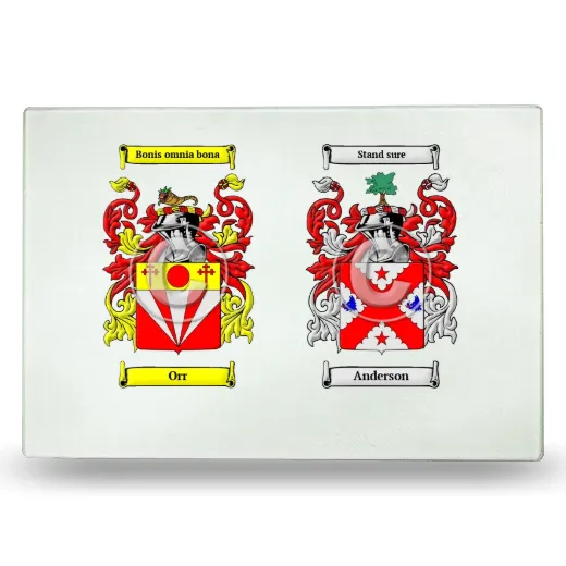 Double Coat of Arms Glass Cutting Board