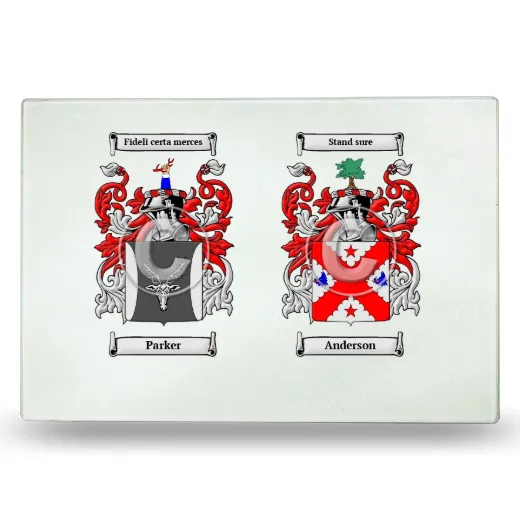 Double Coat of Arms Glass Cutting Board
