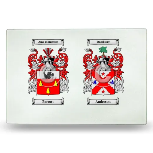 Double Coat of Arms Glass Cutting Board