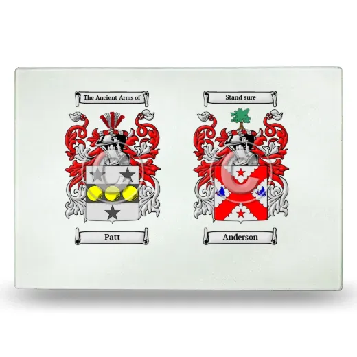 Double Coat of Arms Glass Cutting Board