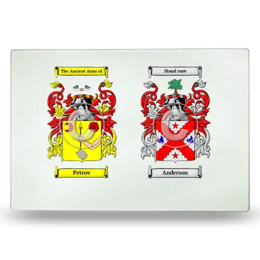 Double Coat of Arms Glass Cutting Board