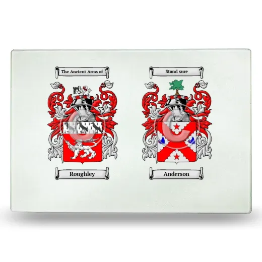 Double Coat of Arms Glass Cutting Board