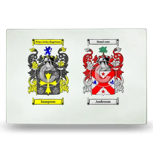 Double Coat of Arms Glass Cutting Board