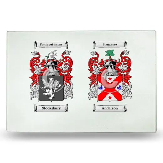 Double Coat of Arms Glass Cutting Board